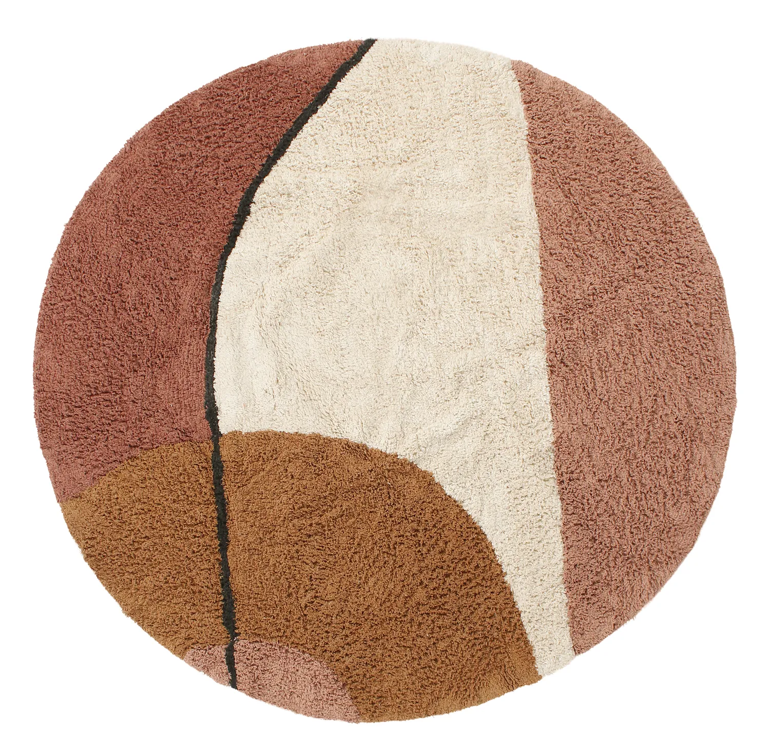 Runde Teppiche - Donostia Natural Cotton Shaggy (multi)