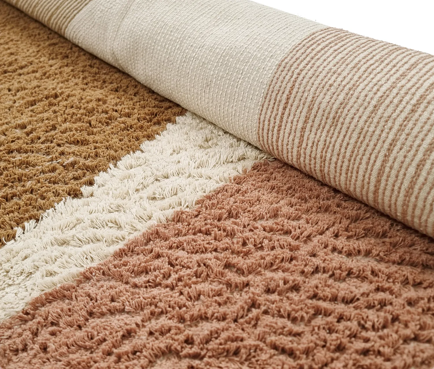 Runde Teppiche - Donostia Natural Cotton Shaggy (multi)