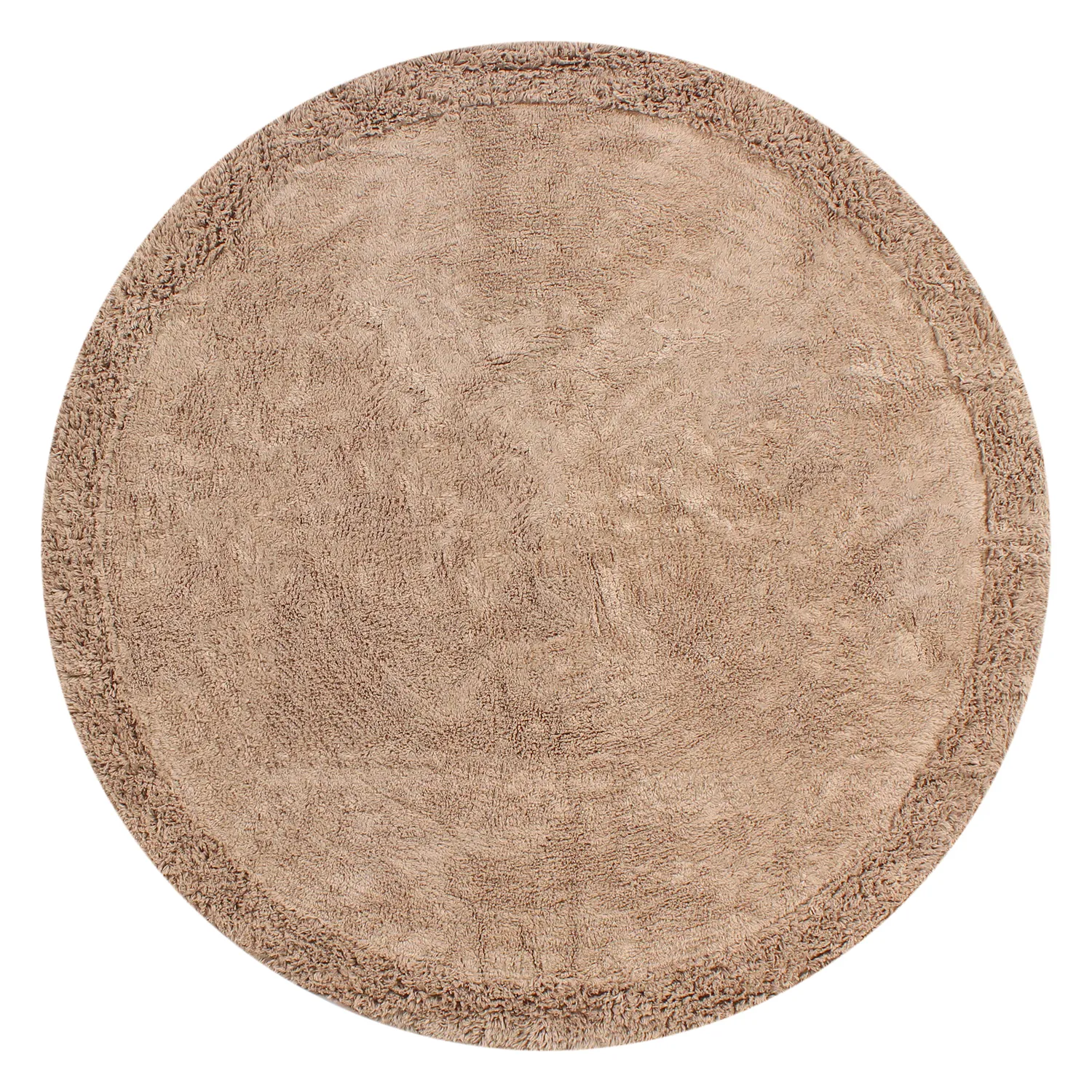 Runde Teppiche - Ebba Natural Cotton Shaggy (braun)