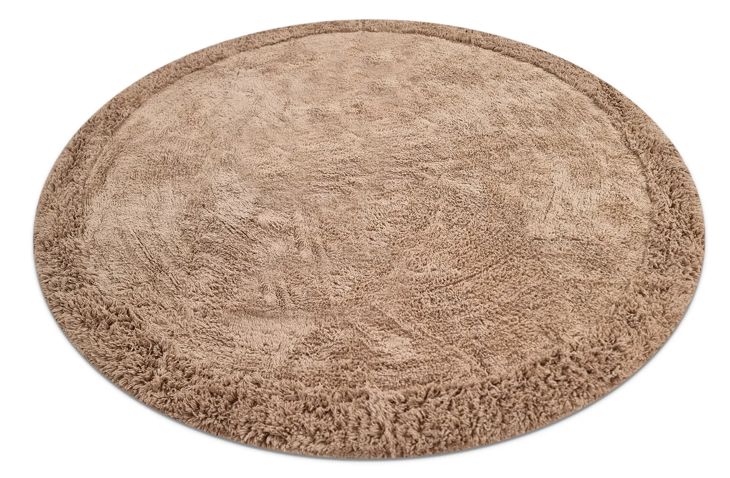 Runde Teppiche - Ebba Natural Cotton Shaggy (braun)