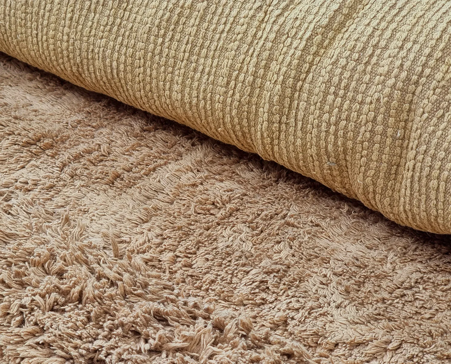 Runde Teppiche - Ebba Natural Cotton Shaggy (braun)
