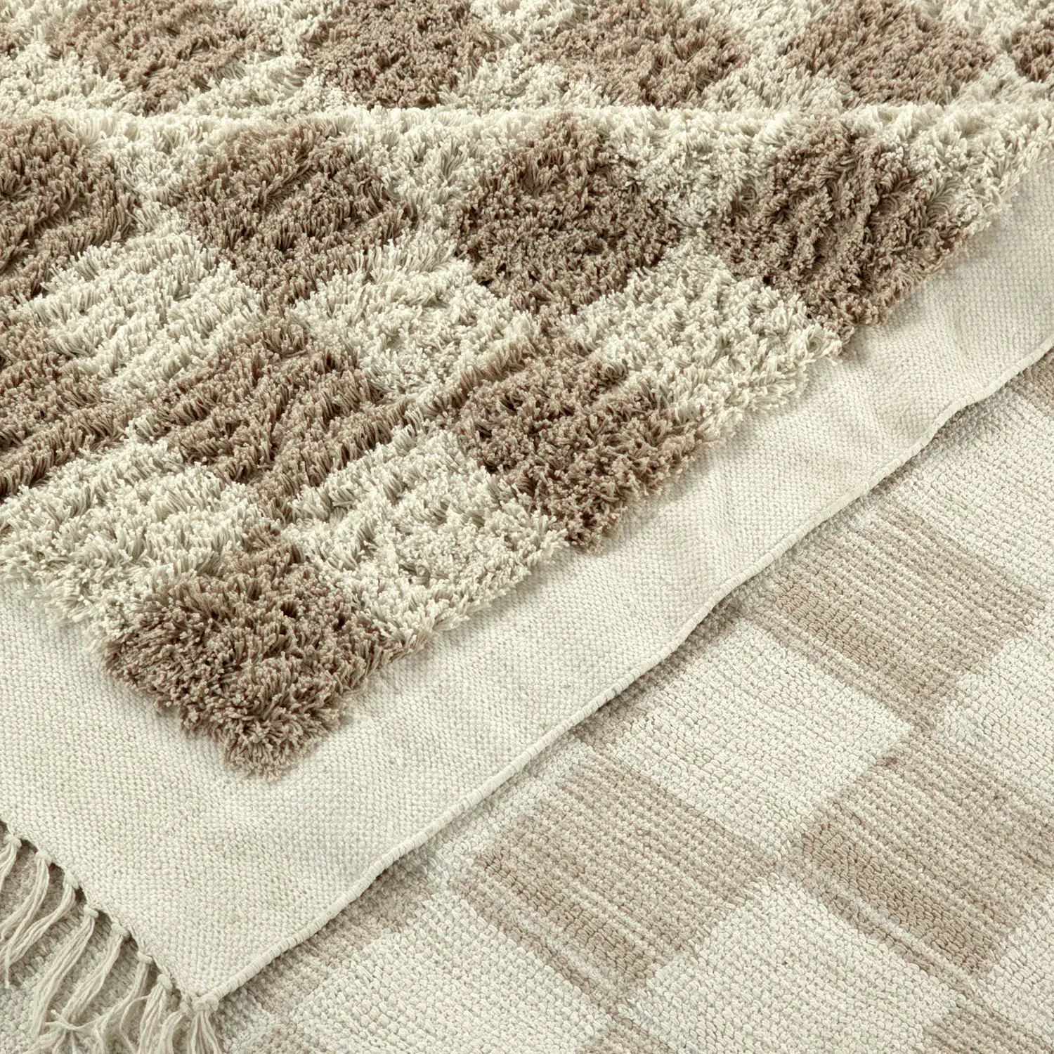 Hochflorteppiche - Elsey Natural Cotton Shaggy (creme/sand)