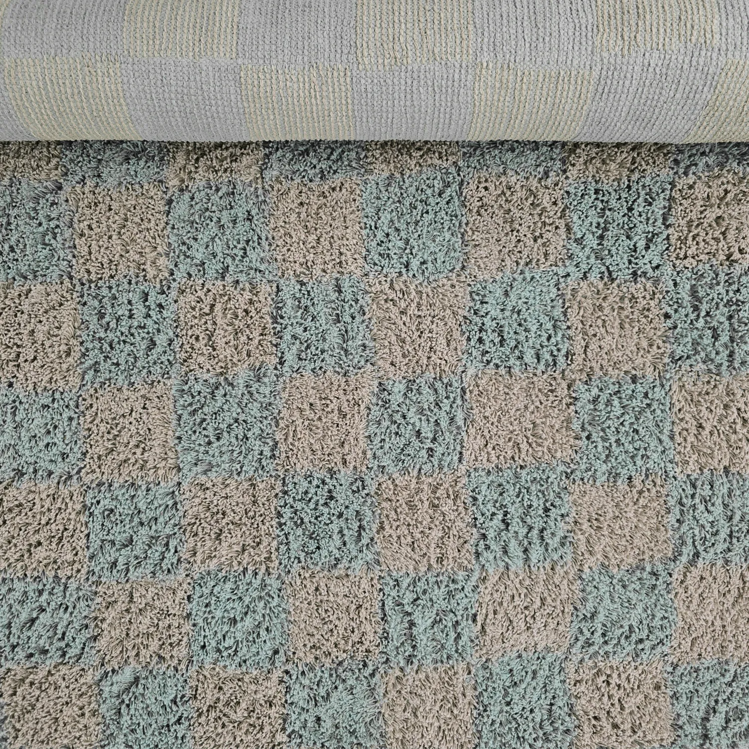 Hochflorteppiche - Elsey Natural Cotton Shaggy (grau/rosa)