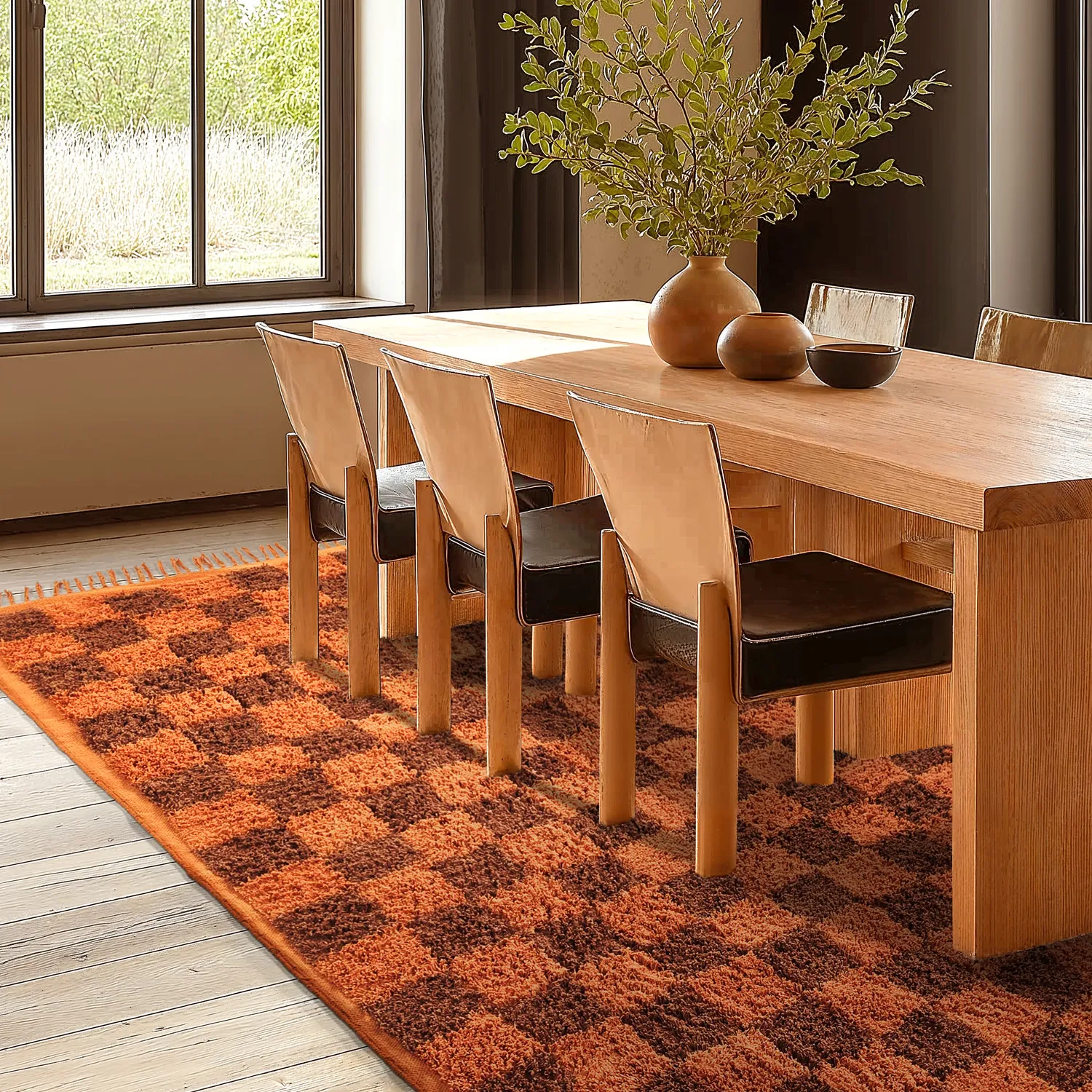 Hochflorteppiche - Elsey Natural Cotton Shaggy (orange/rot)