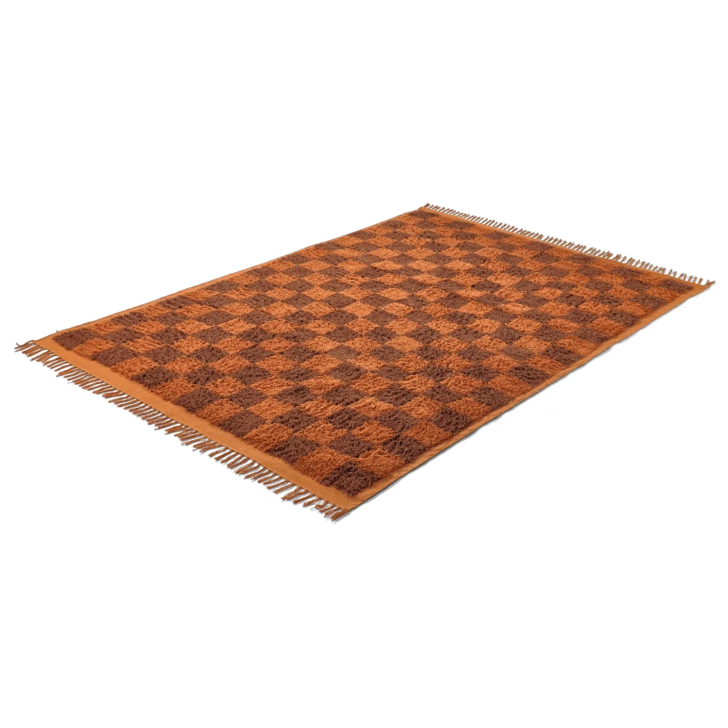 Hochflorteppiche - Elsey Natural Cotton Shaggy (orange/rot)