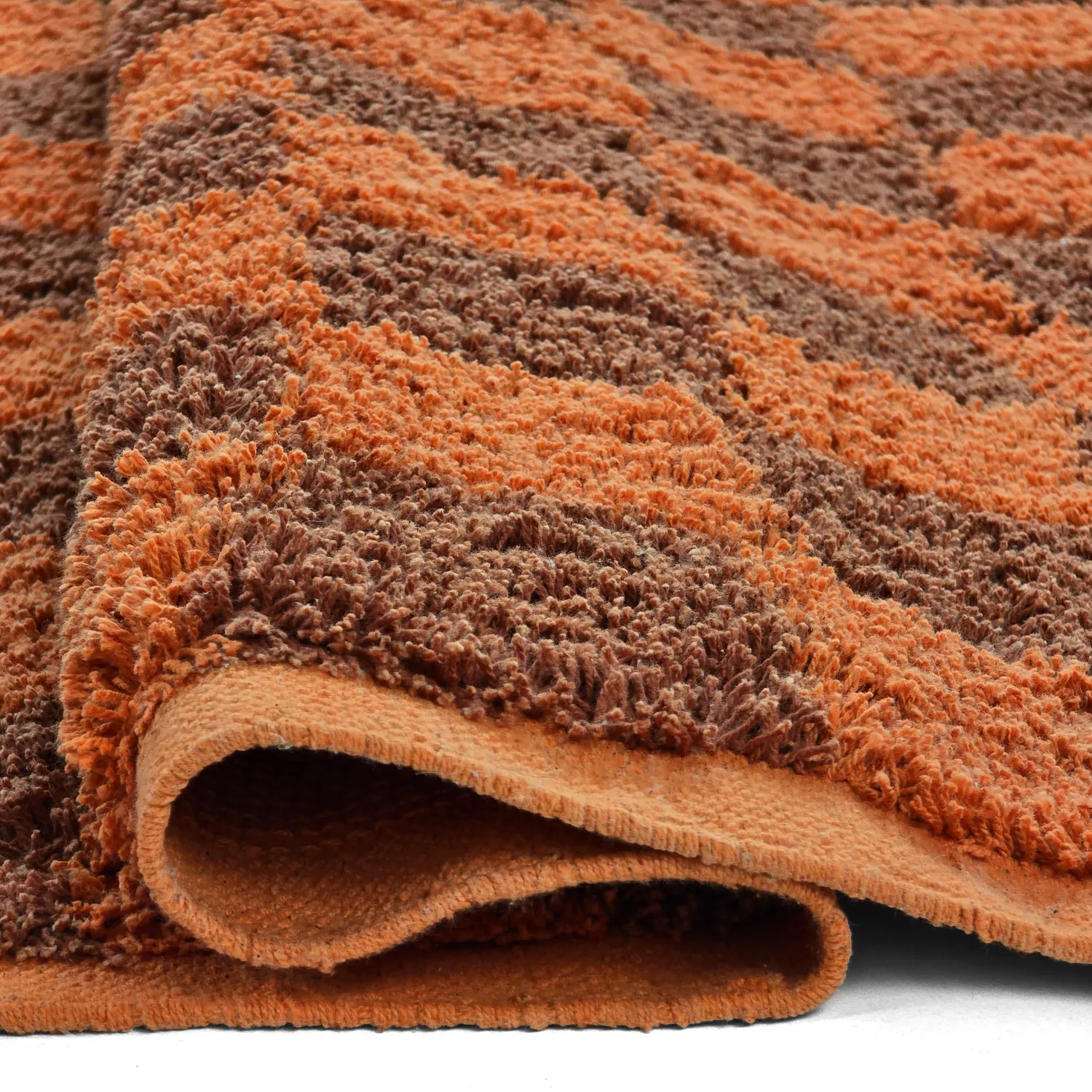 Hochflorteppiche - Elsey Natural Cotton Shaggy (orange/rot)