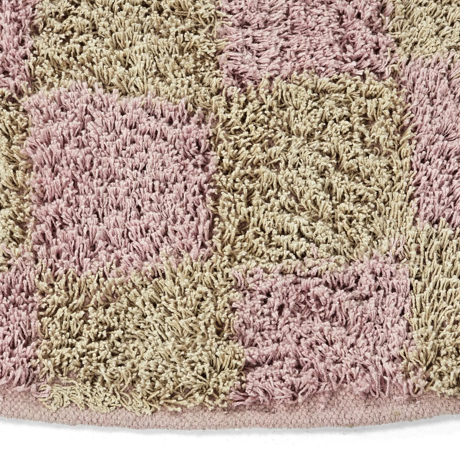 Runde Teppiche - Elsey Natural Cotton Shaggy (rosa/orange)