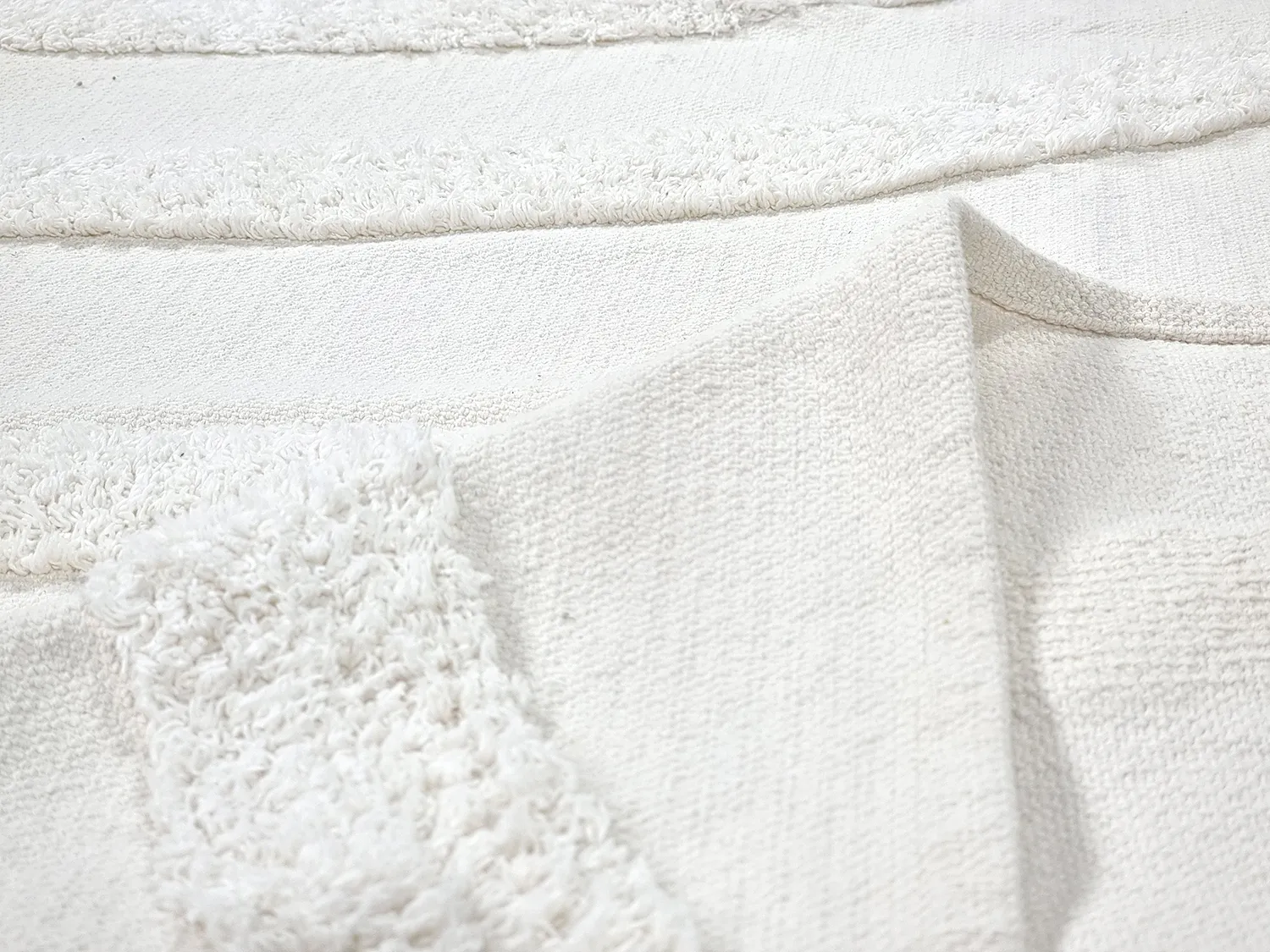 Runde Teppiche - Emilia Natural Cotton Shaggy (offwhite)