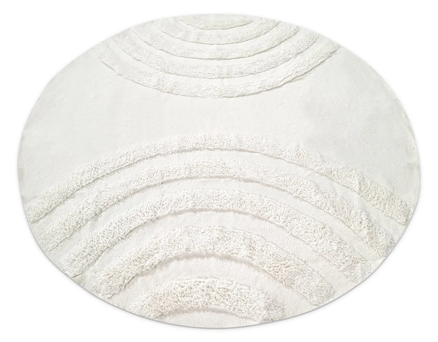 Runde Teppiche - Everly Natural Cotton Shaggy (offwhite)