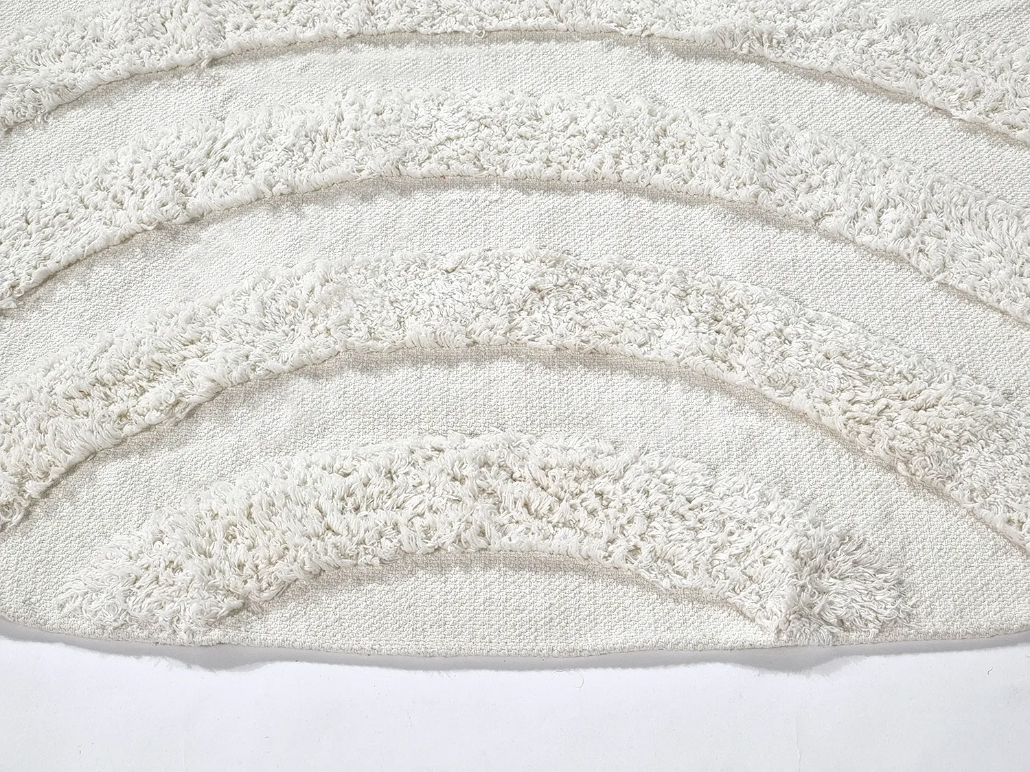 Runde Teppiche - Everly Natural Cotton Shaggy (offwhite)