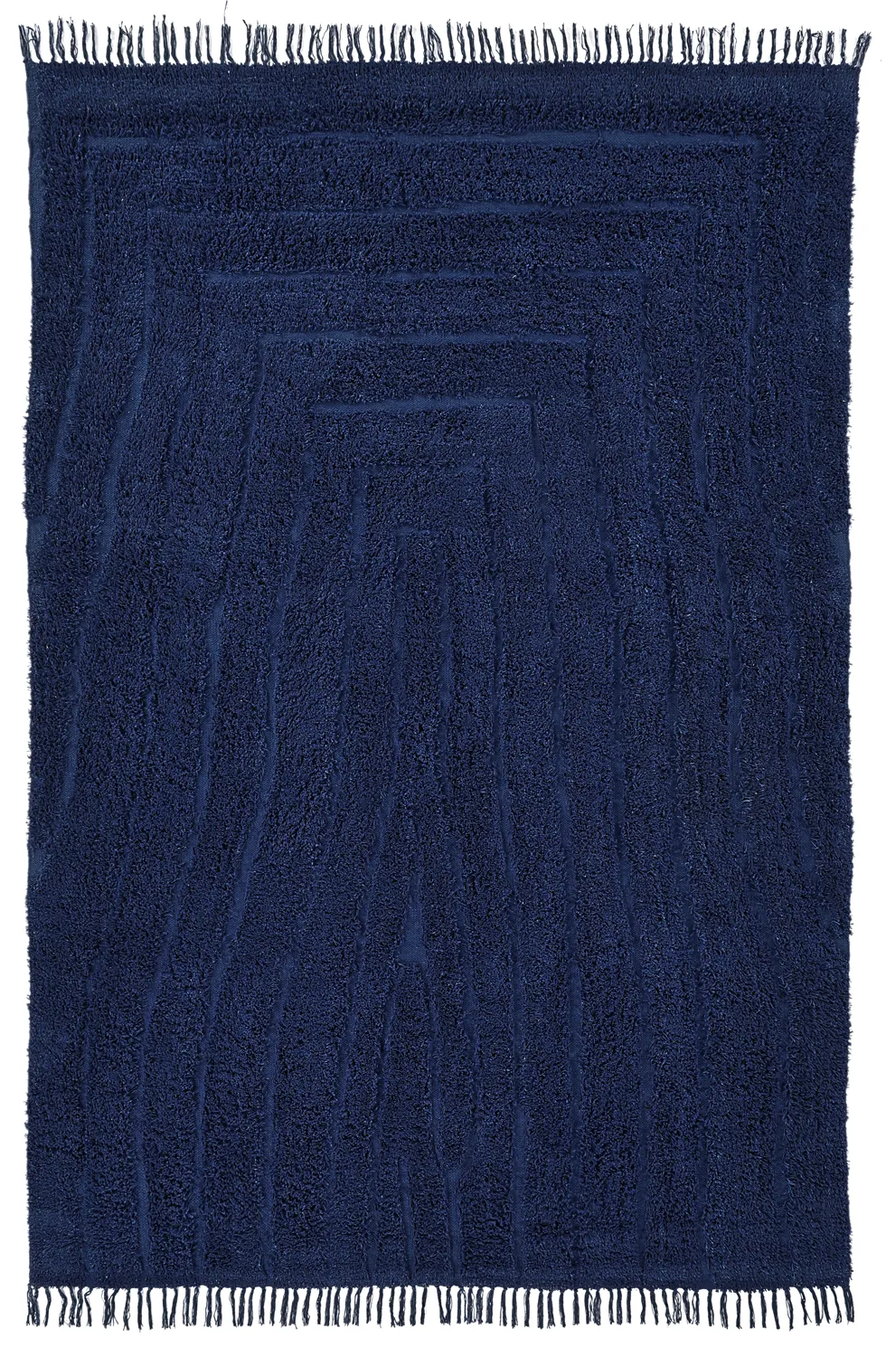 Hochflorteppiche - Farley Natural Cotton Shaggy (blau)
