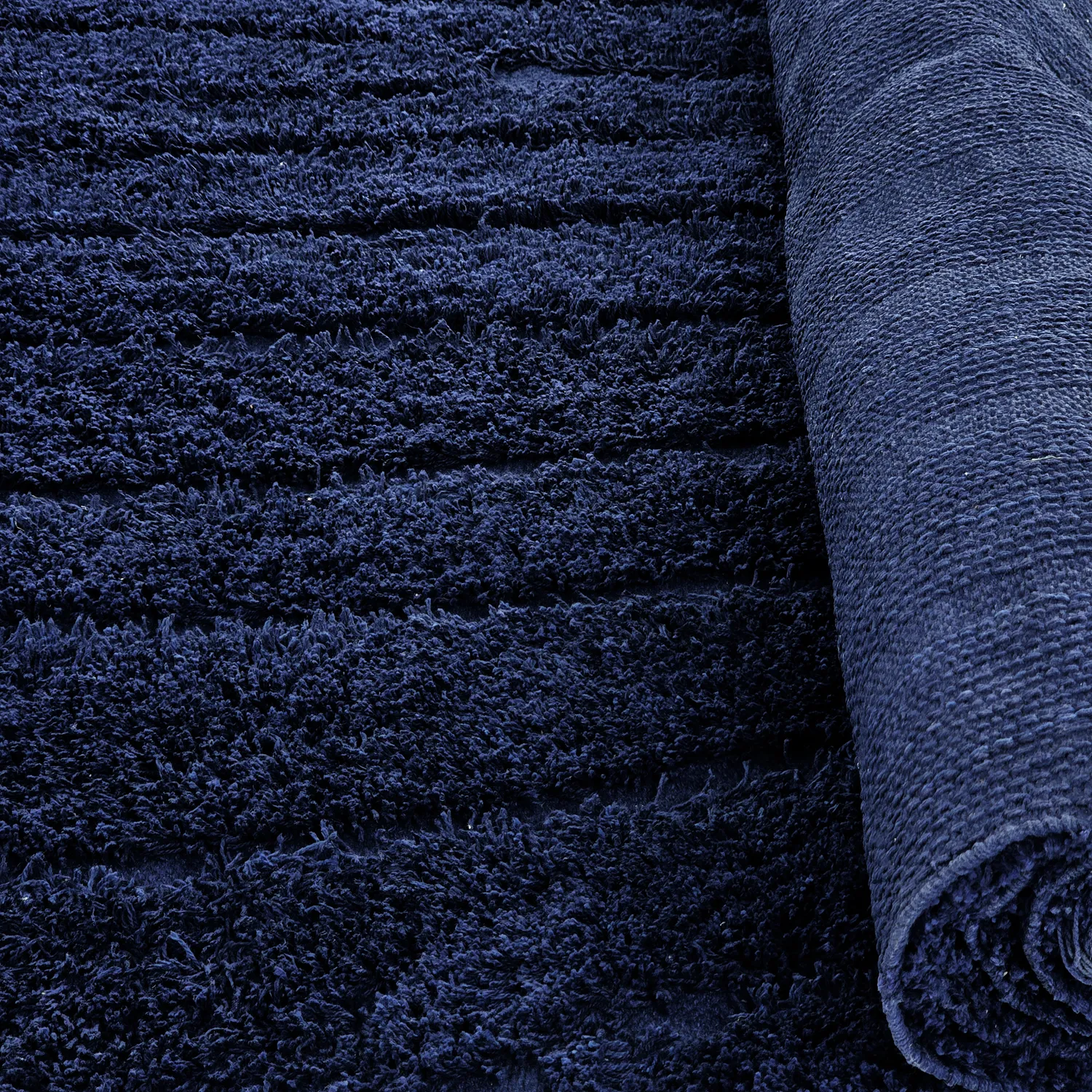 Hochflorteppiche - Farley Natural Cotton Shaggy (blau)