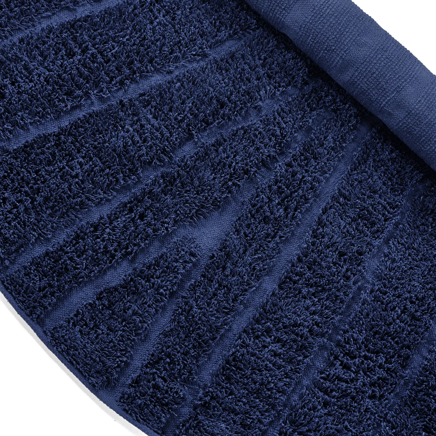 Runde Teppiche - Farley Natural Cotton Shaggy (blau)
