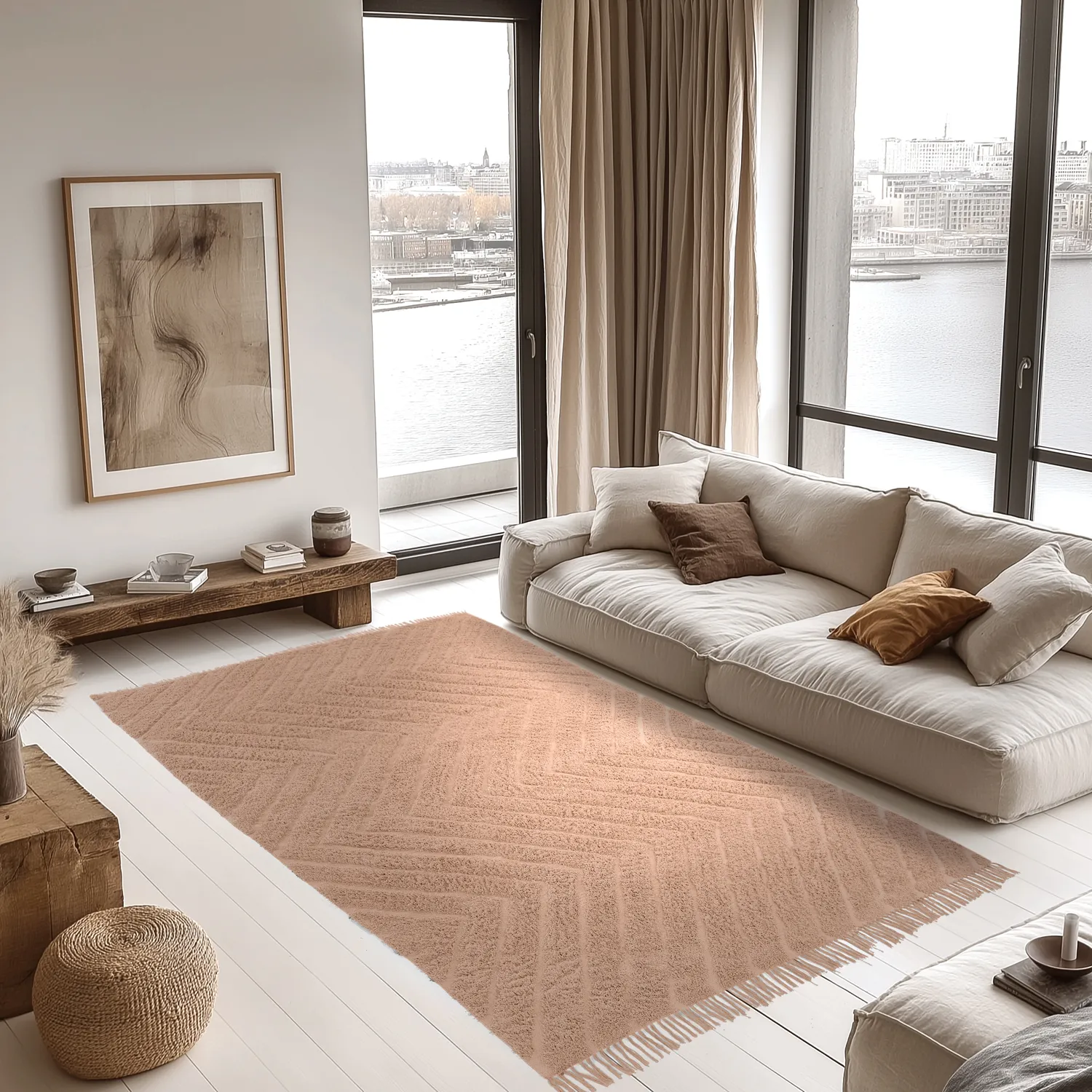 Hochflorteppiche - Farley Natural Cotton Shaggy (rosa)