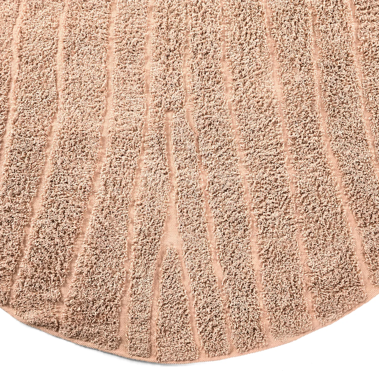 Runde Teppiche - Farley Natural Cotton Shaggy (rosa)