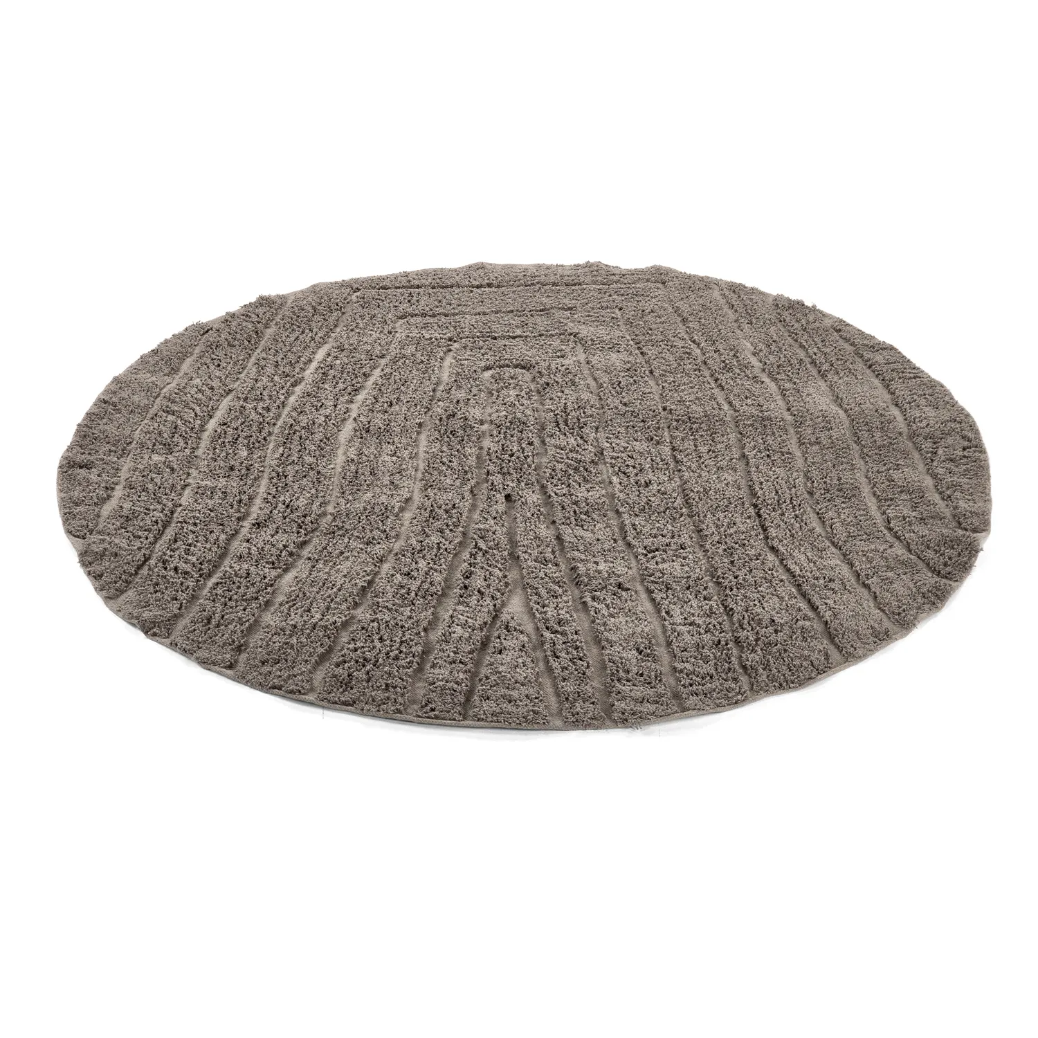 Runde Teppiche - Farley Natural Cotton Shaggy (taupe)