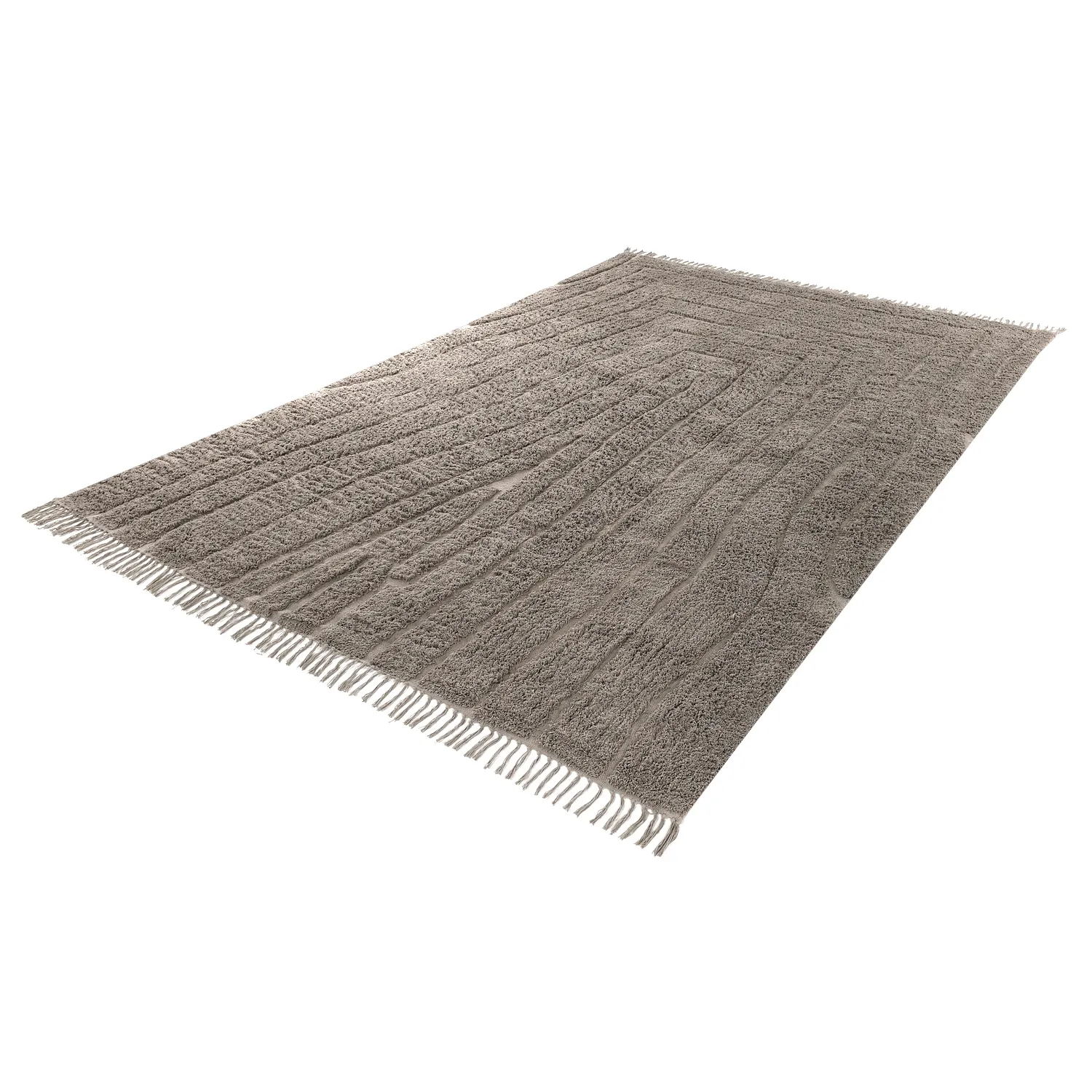 Hochflorteppiche - Farley Natural Cotton Shaggy (taupe)