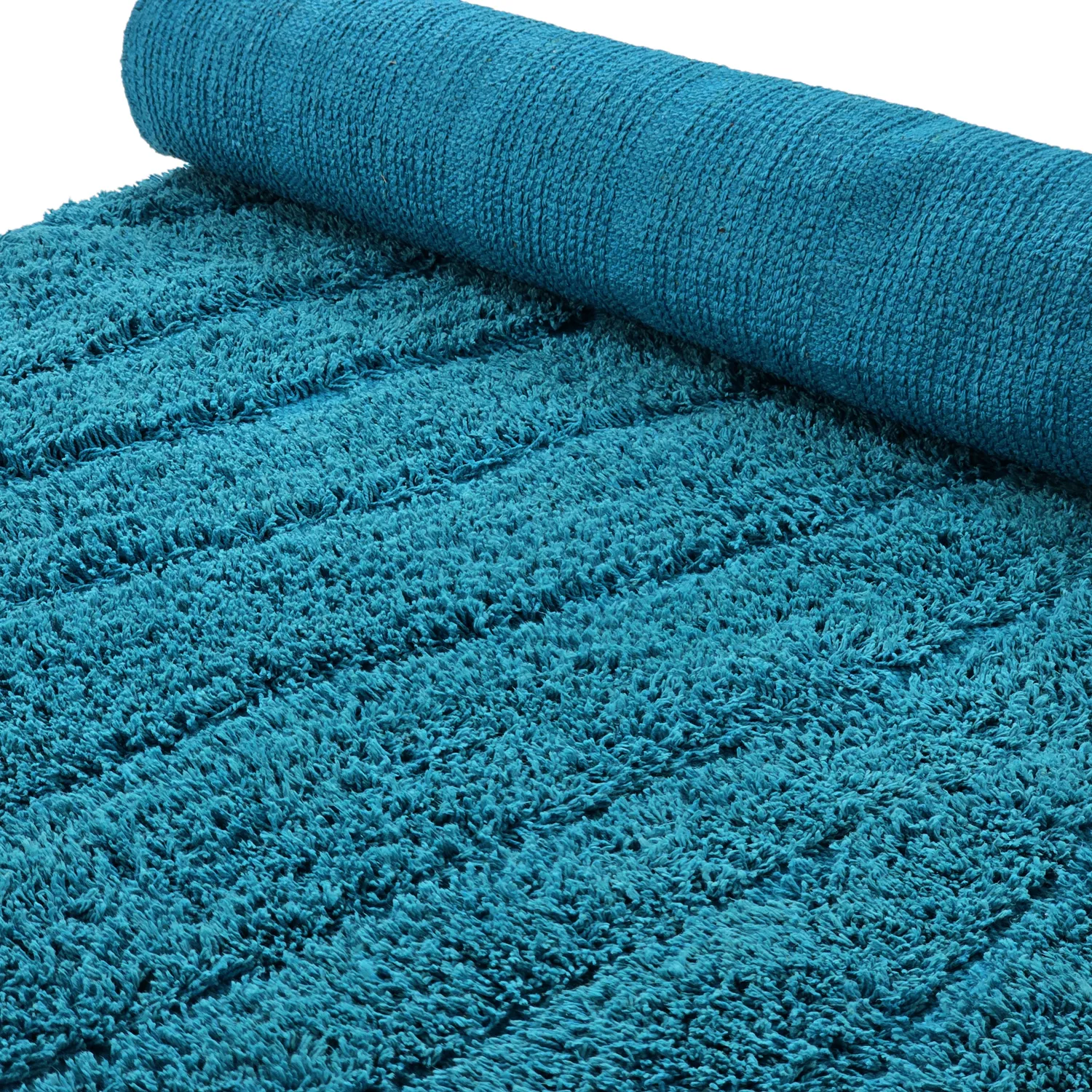 Hochflorteppiche - Farley Natural Cotton Shaggy (türkis)