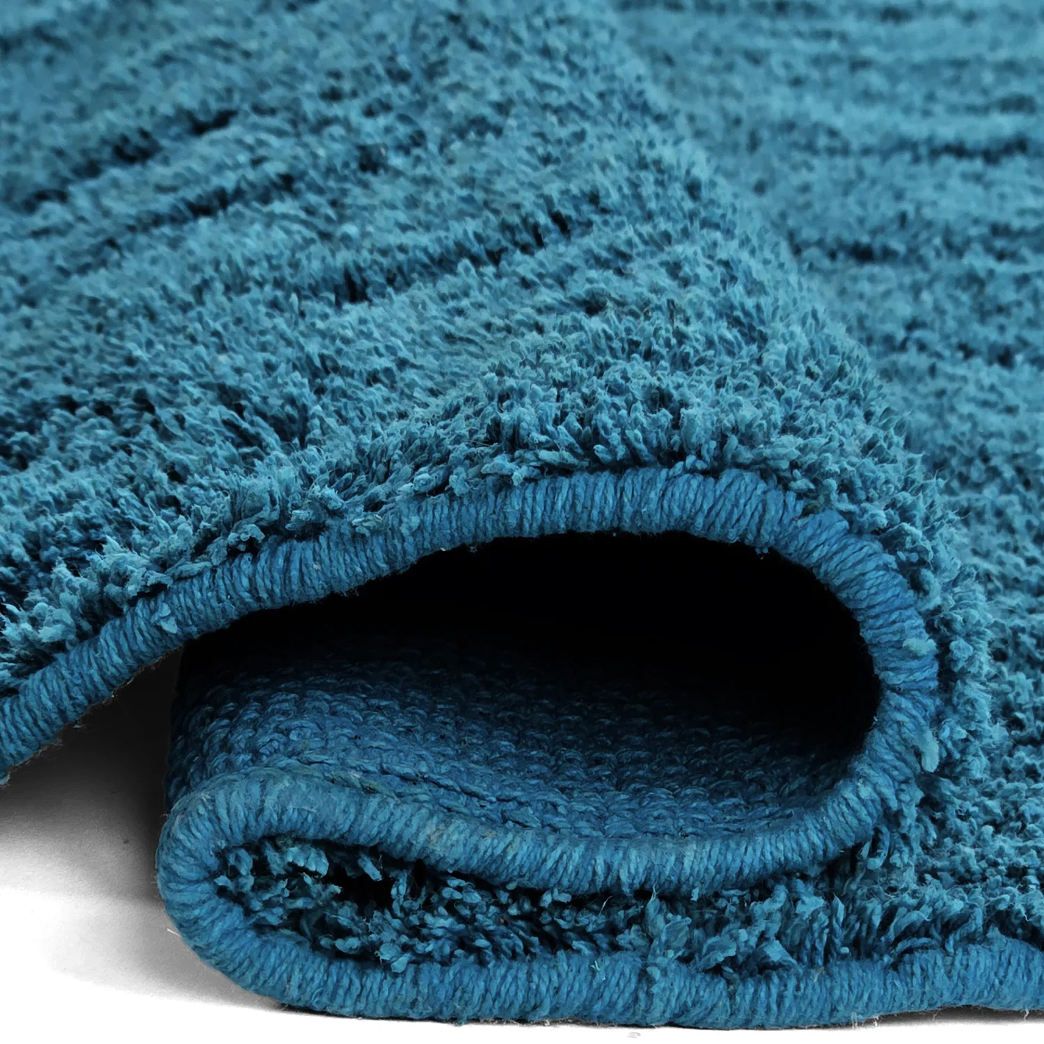 Runde Teppiche - Farley Natural Cotton Shaggy (türkis)