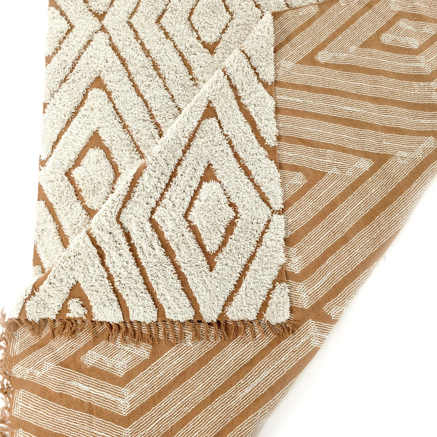 Hochflorteppiche - Holwell Natural Cotton Shaggy (cremefarben/braun)