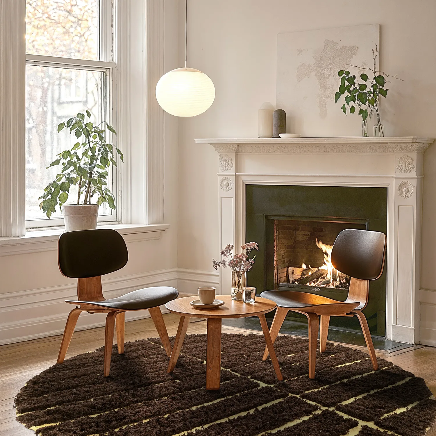 Rund Teppich - Ikara Natural Cotton Shaggy (braun)