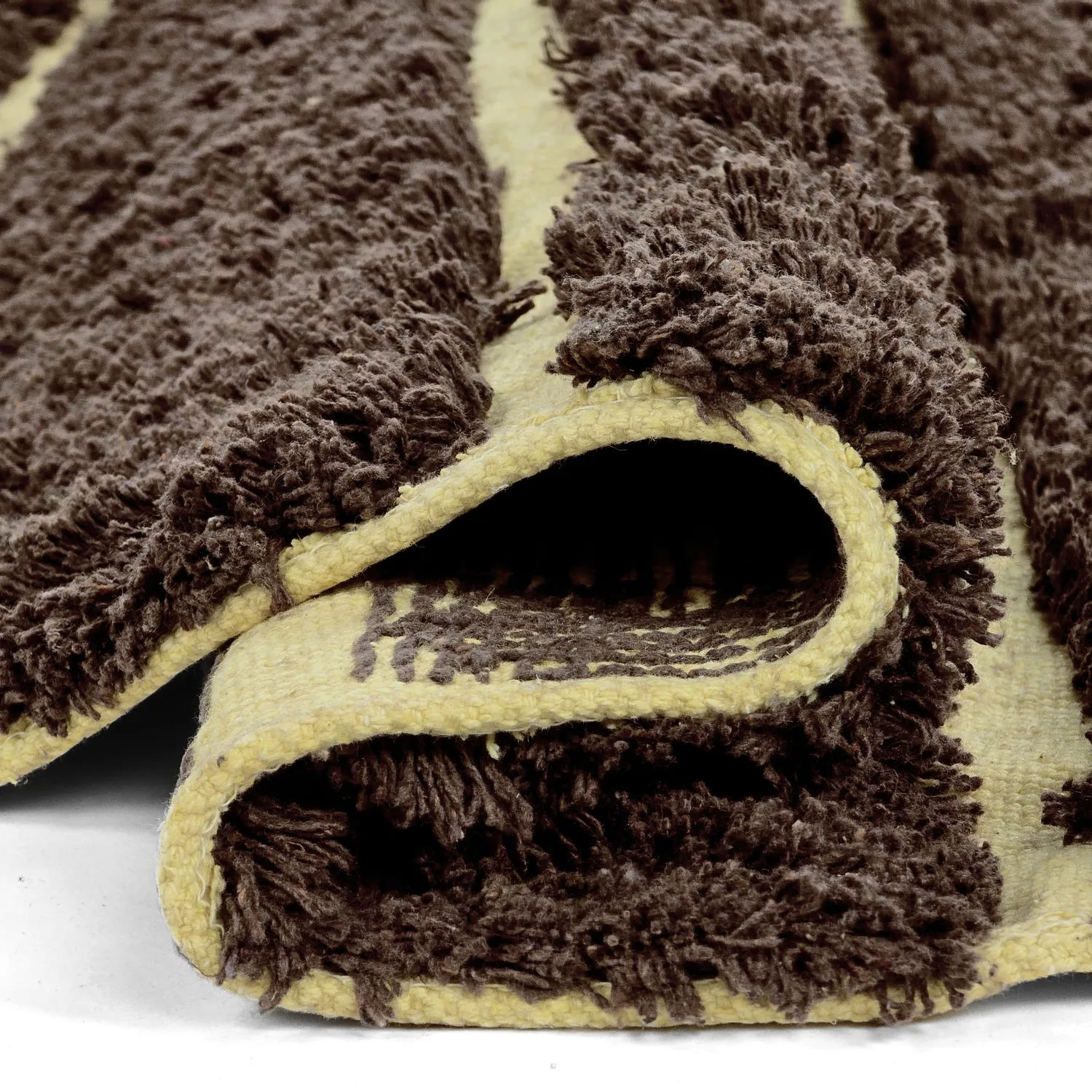 Rund Teppich - Ikara Natural Cotton Shaggy (braun)