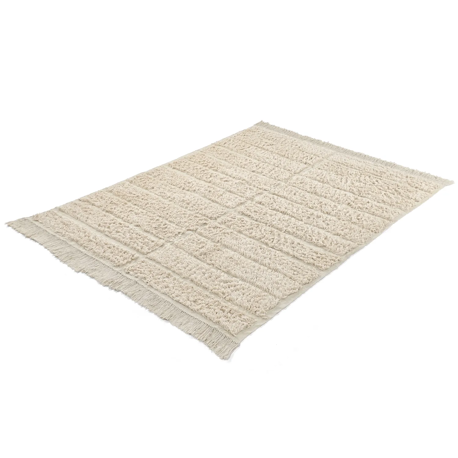 Hochflorteppiche - Ikara Natural Cotton Shaggy (creme)