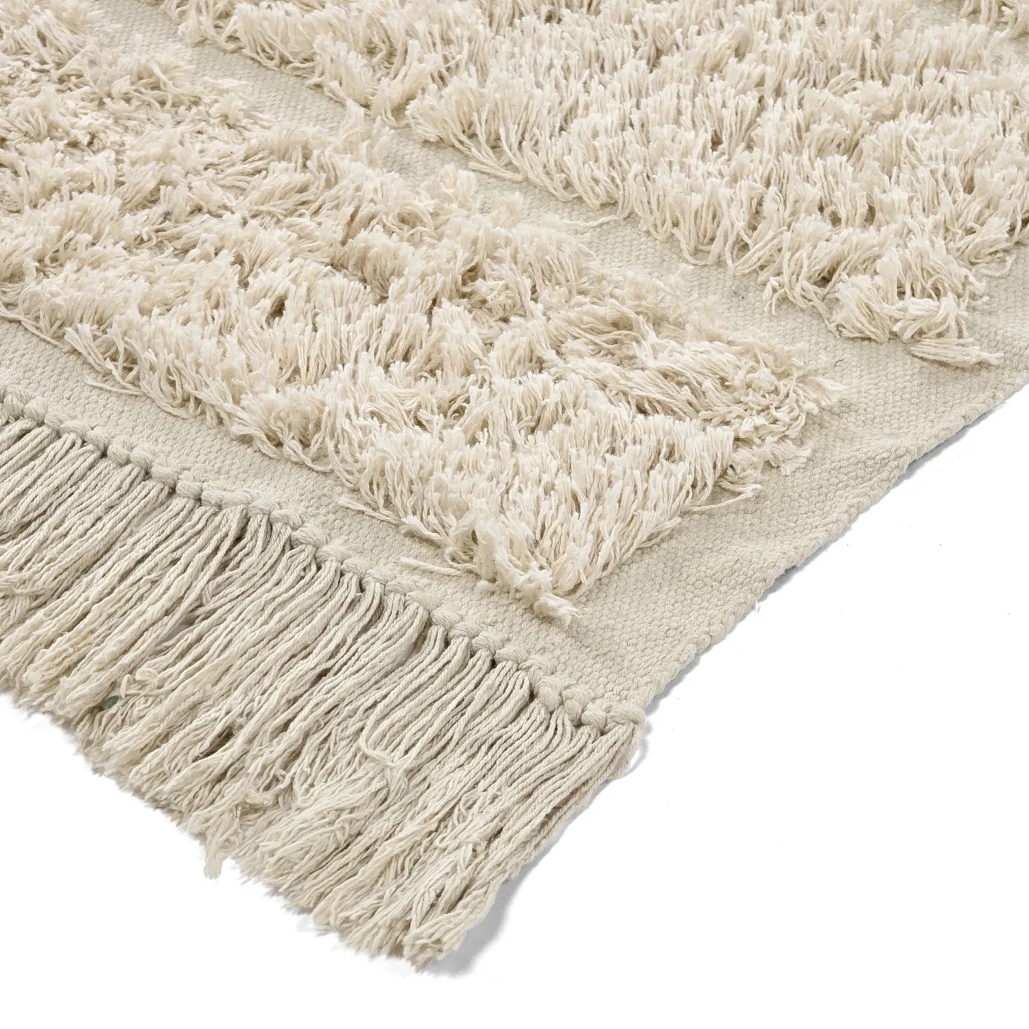 Hochflorteppiche - Ikara Natural Cotton Shaggy (creme)