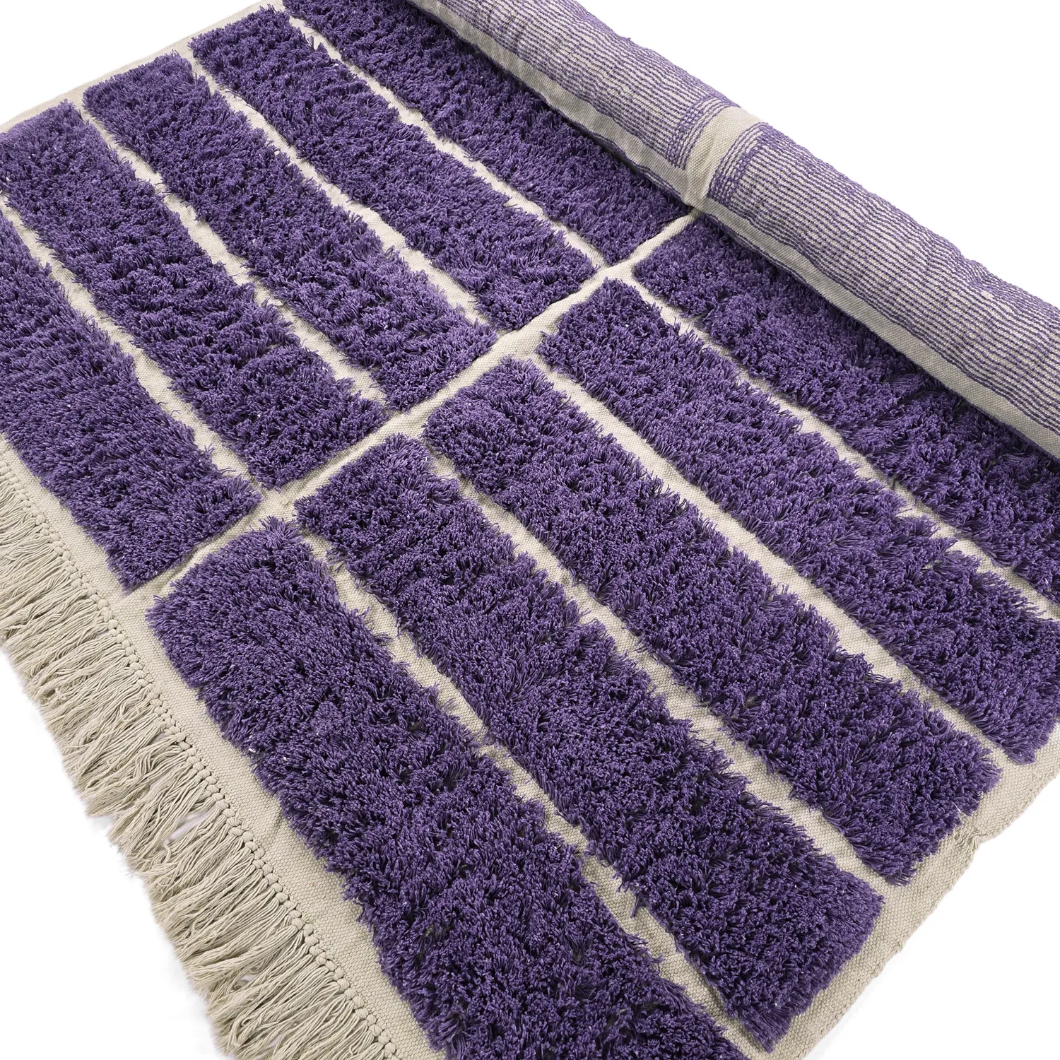 Hochflorteppiche - Ikara Natural Cotton Shaggy (lila)