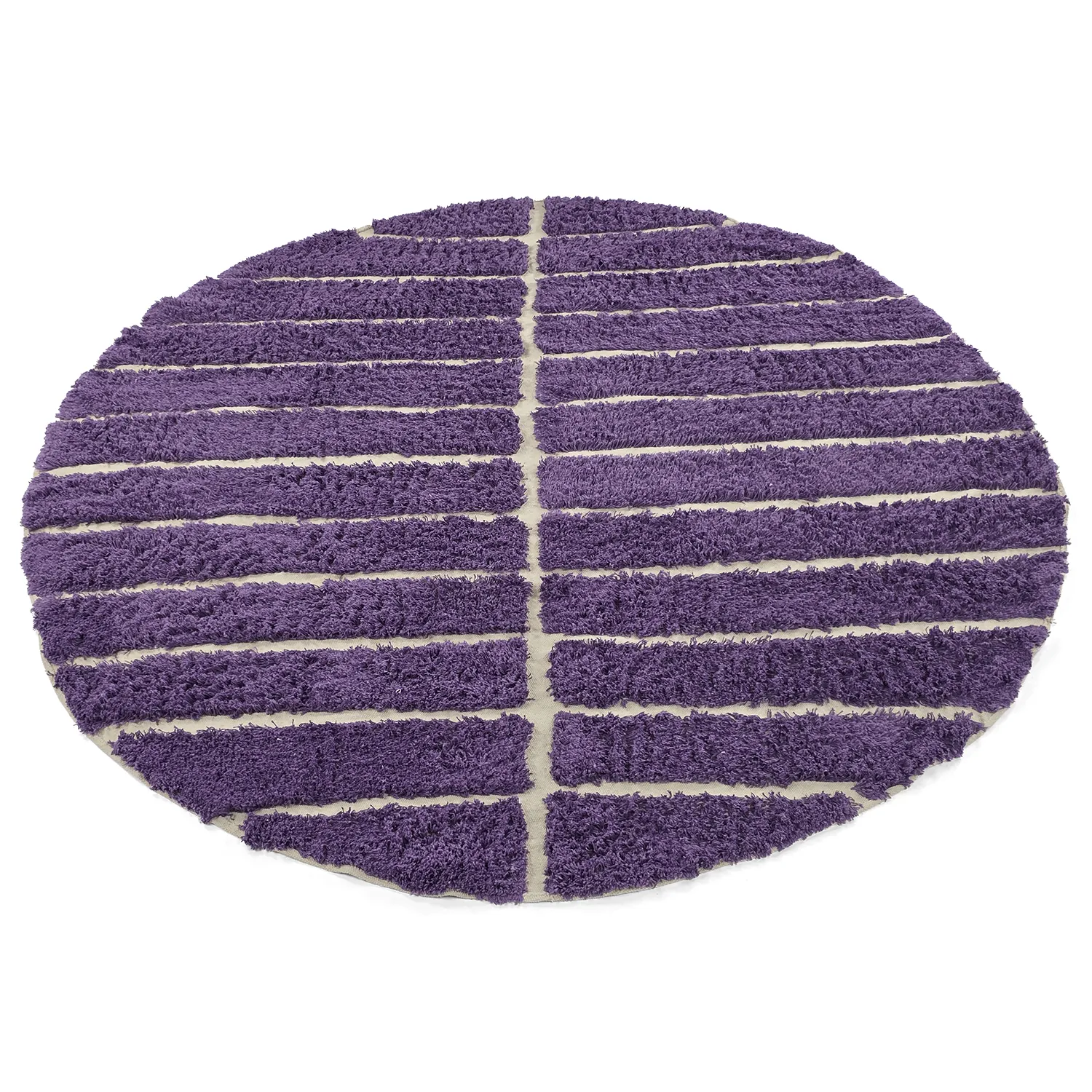 Rund Teppich - Ikara Natural Cotton Shaggy (lila)