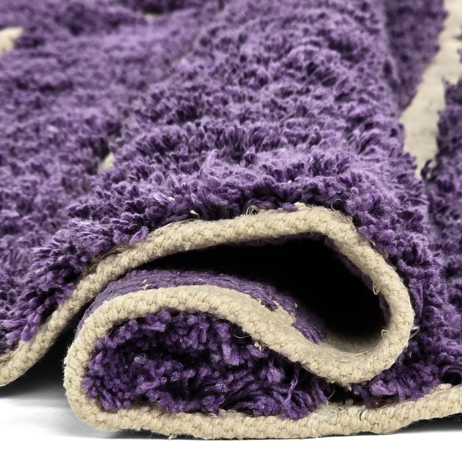 Rund Teppich - Ikara Natural Cotton Shaggy (lila)