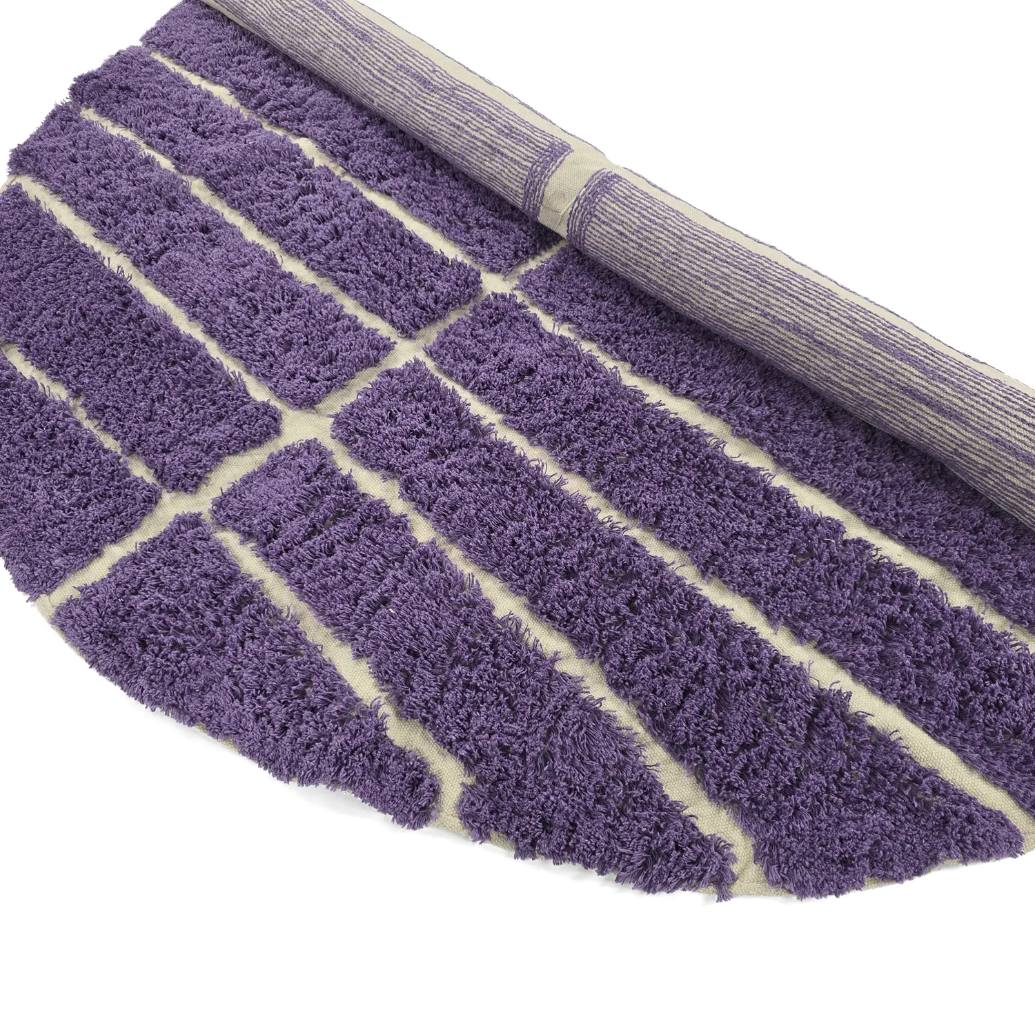 Rund Teppich - Ikara Natural Cotton Shaggy (lila)