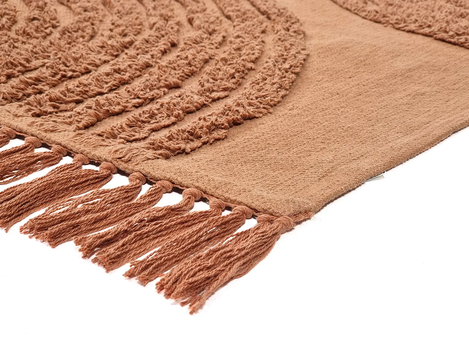 Hochflorteppiche - Jovie Natural Cotton Shaggy (terrakotta)