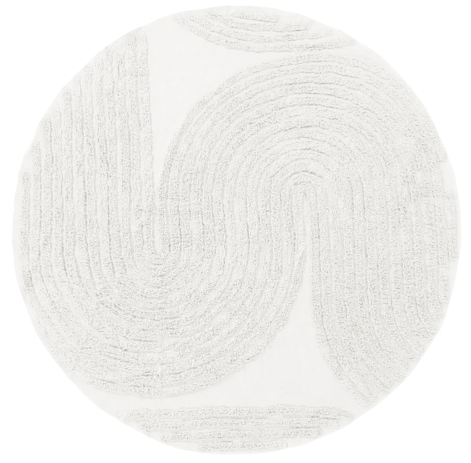Runde Teppiche - Jovie Natural Cotton Shaggy (offwhite)