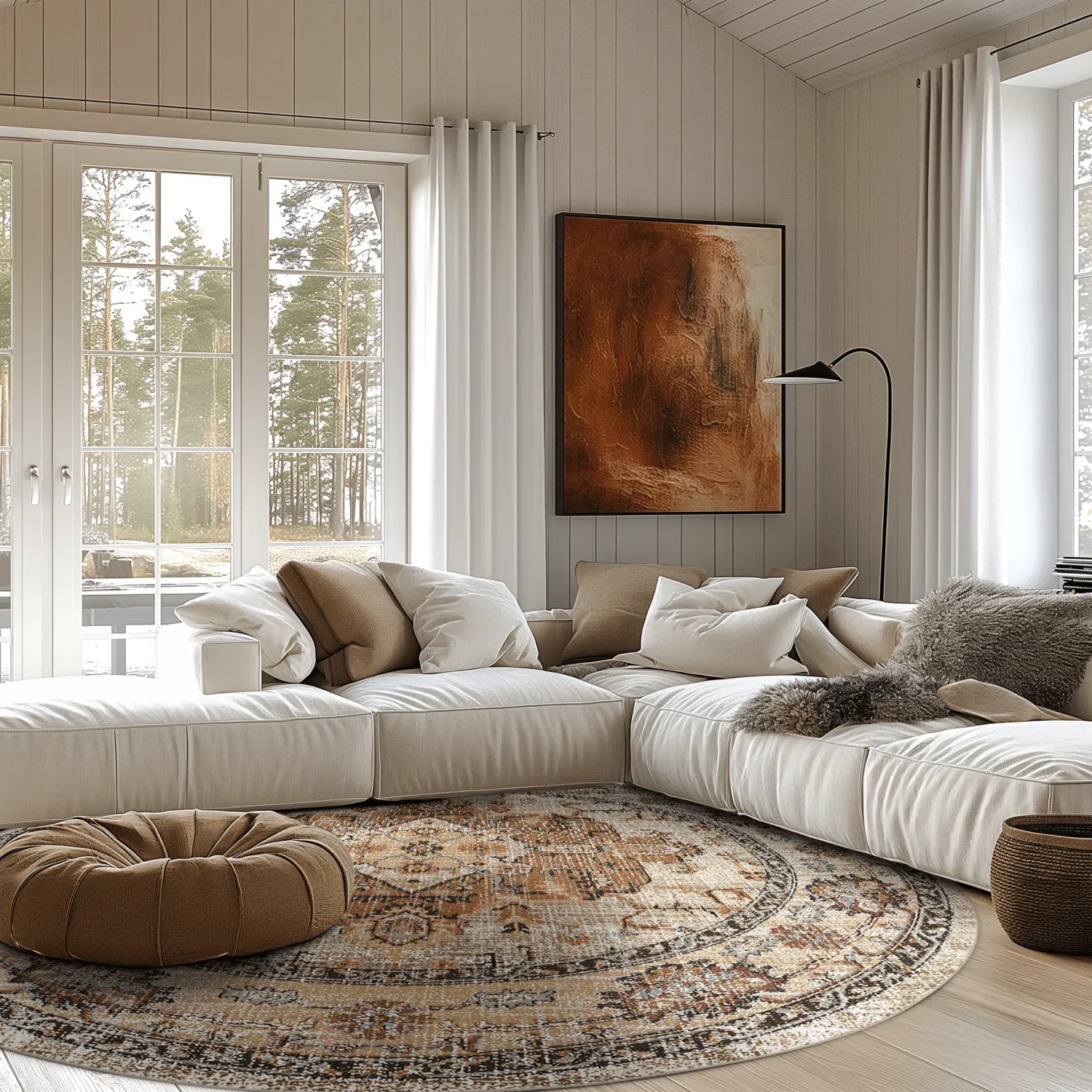 Rund Teppich - Siliana (beige)