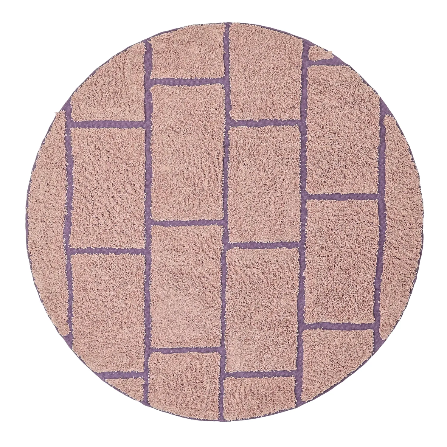Runde Teppiche - Lindley Natural Cotton Shaggy (rosa/lila)