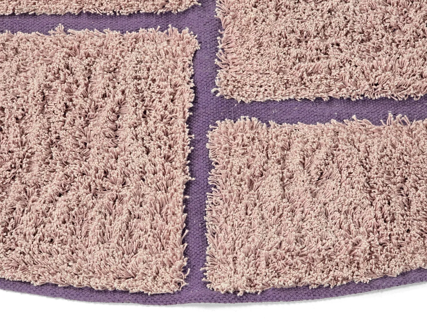 Runde Teppiche - Lindley Natural Cotton Shaggy (rosa/lila)