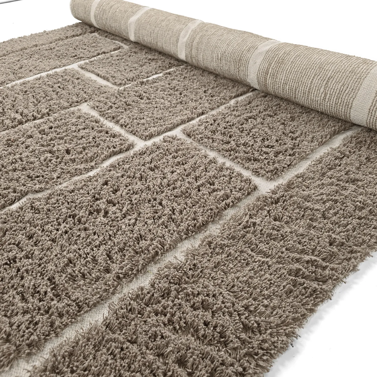Hochflorteppiche - Lindley Natural Cotton Shaggy (taupe/grau)
