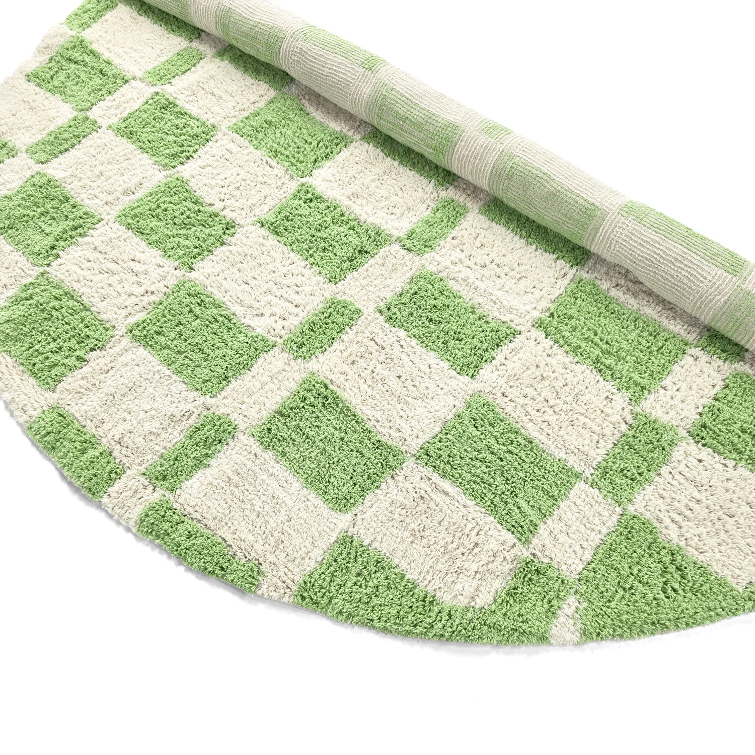 Rund Teppich - Maranello Natural Cotton Shaggy (grün)