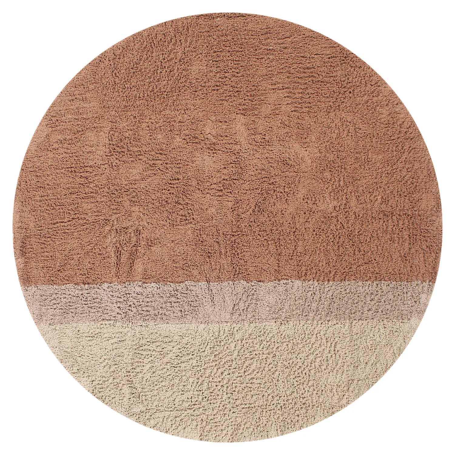 Runde Teppiche - Mareto Natural Cotton Shaggy (braun)