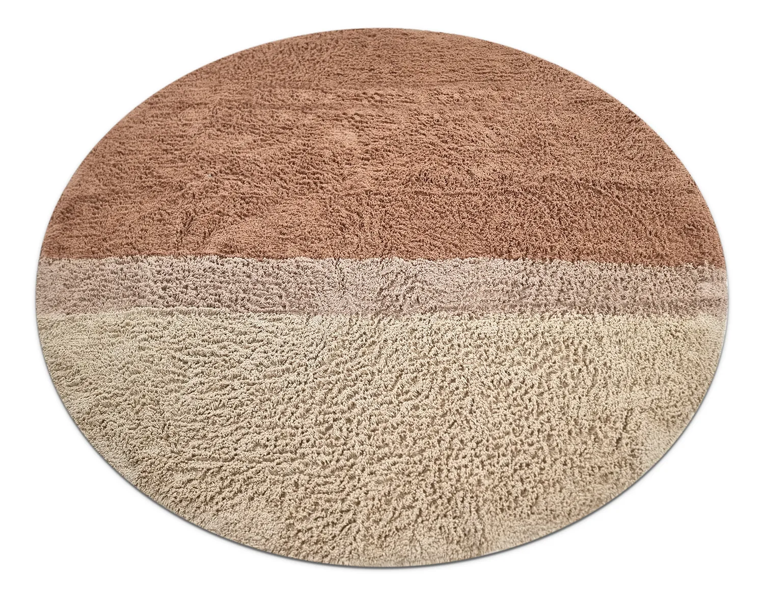 Runde Teppiche - Mareto Natural Cotton Shaggy (braun)