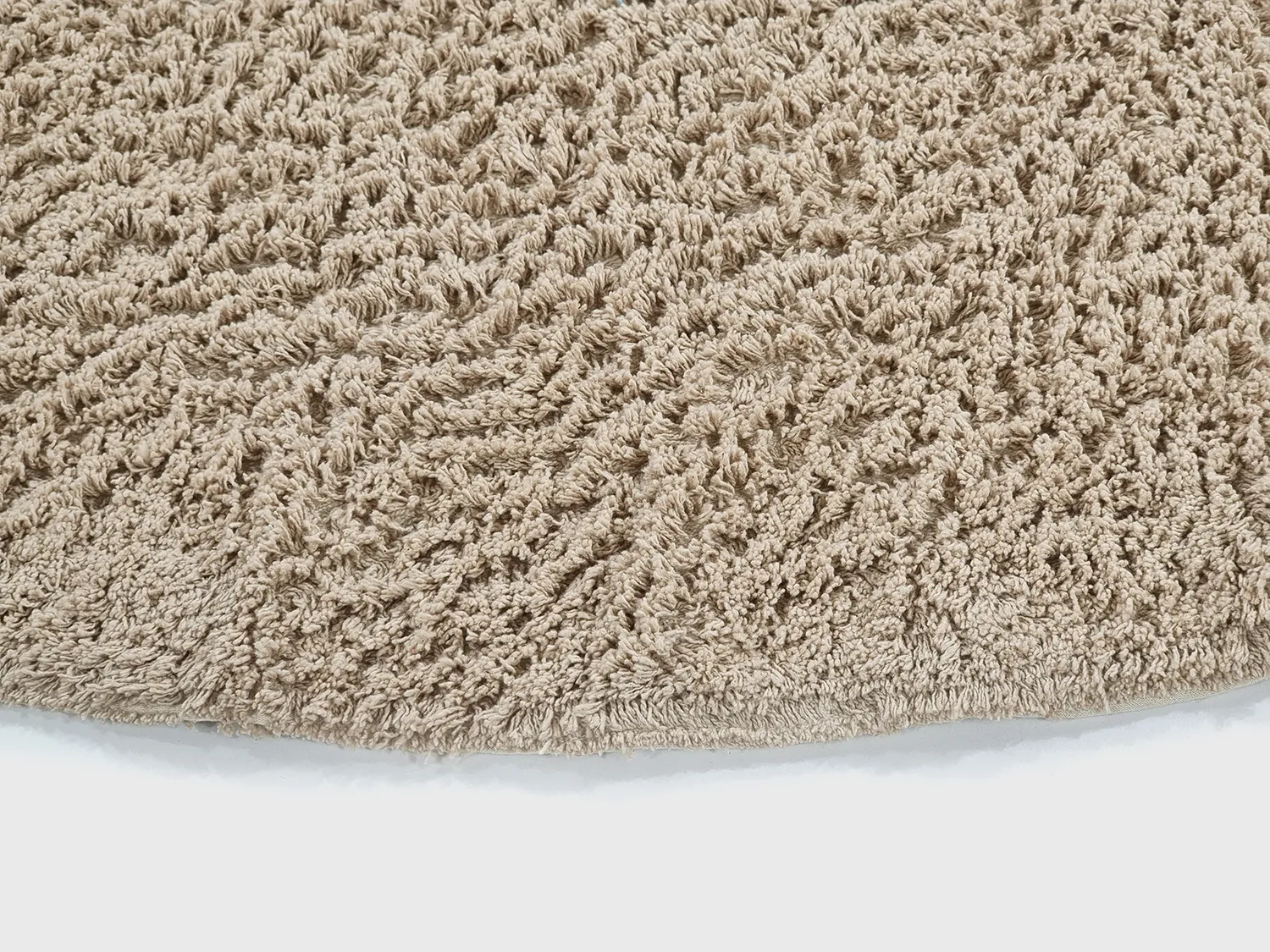 Runde Teppiche - Mareto Natural Cotton Shaggy (braun)
