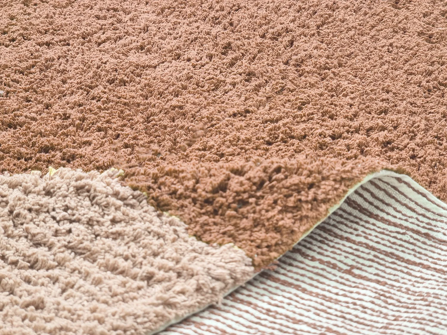 Runde Teppiche - Mareto Natural Cotton Shaggy (braun)