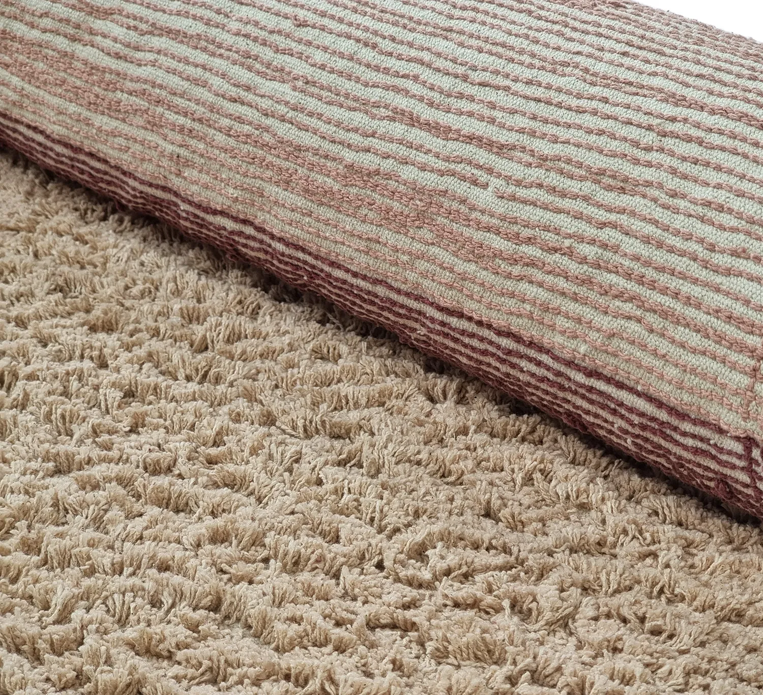 Runde Teppiche - Mareto Natural Cotton Shaggy (braun)