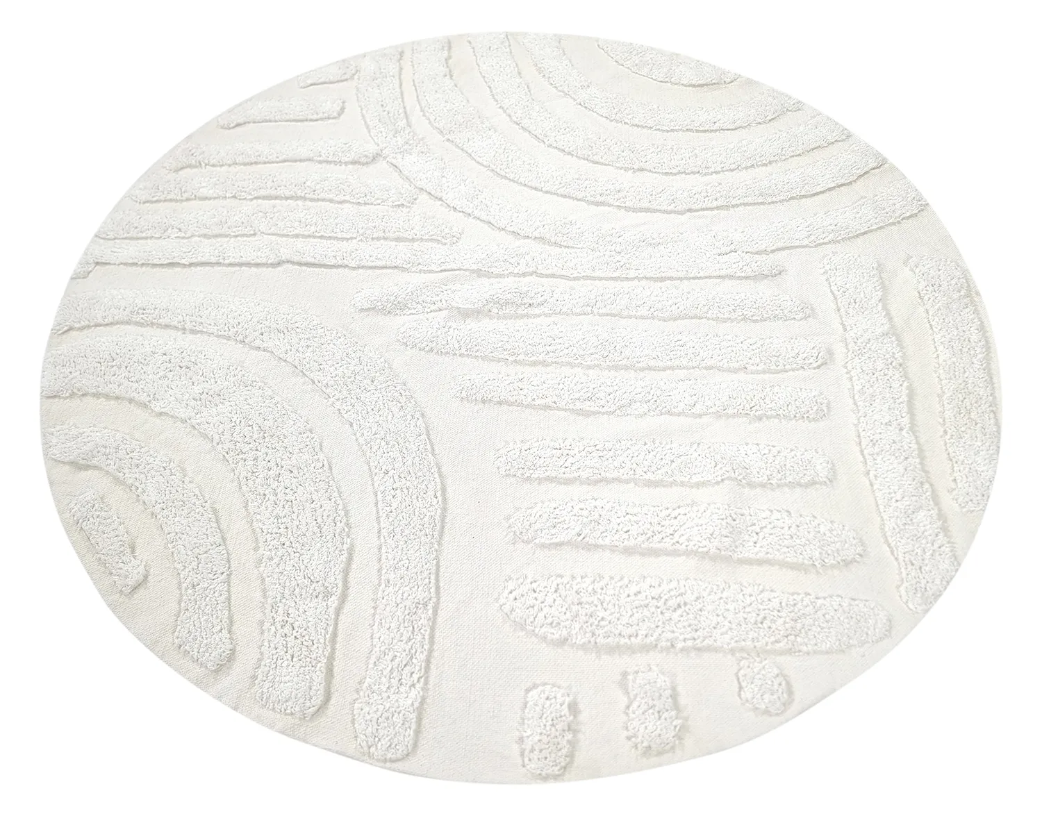 Runde Teppiche - Margo Natural Cotton Shaggy (offwhite)