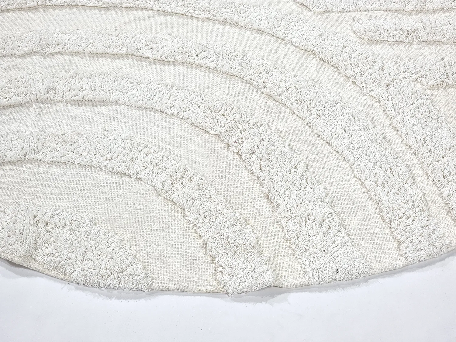 Runde Teppiche - Mavis Natural Cotton Shaggy (offwhite)