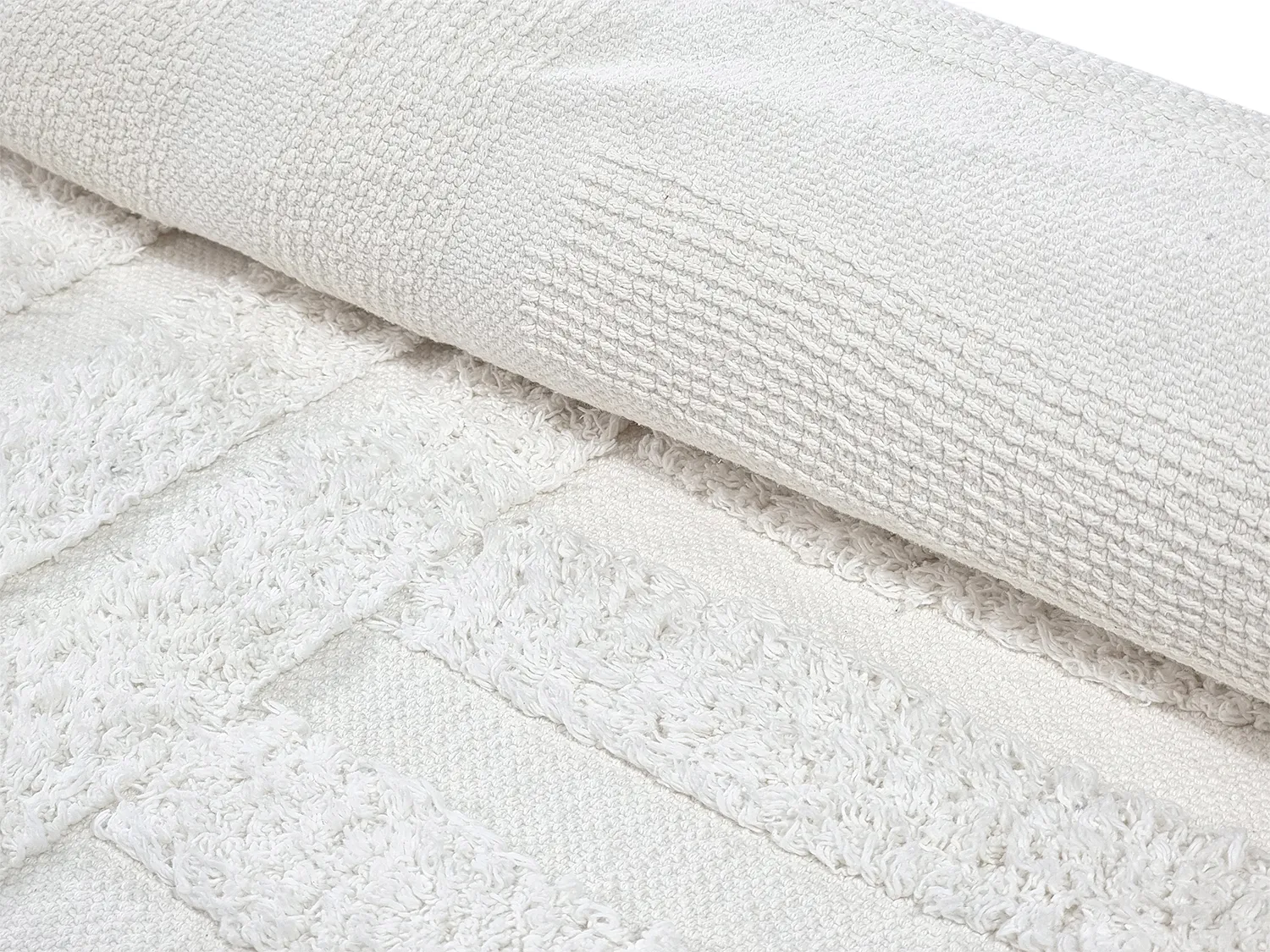 Runde Teppiche - Margo Natural Cotton Shaggy (offwhite)