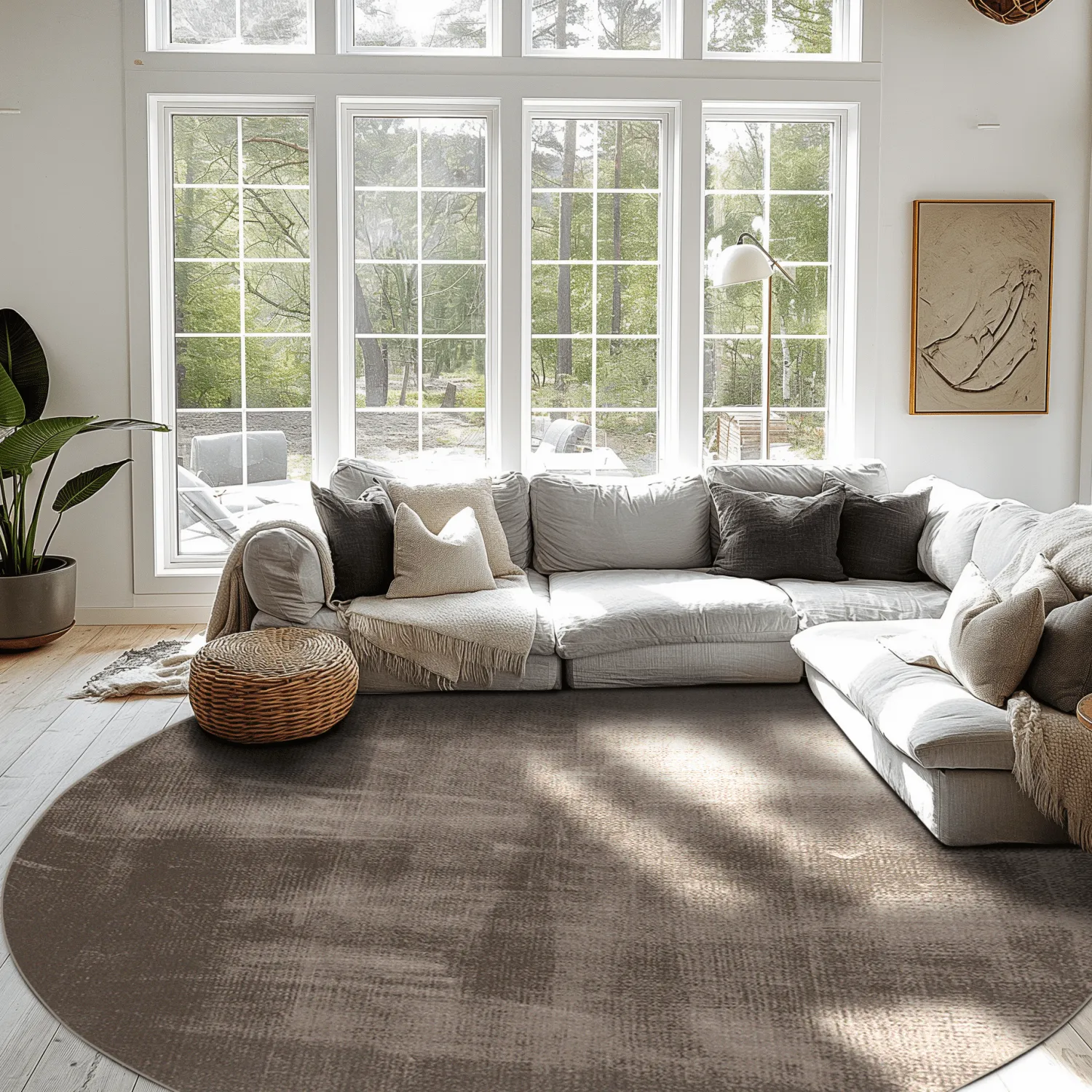 Rund Teppich - Olmedo (grau/beige)