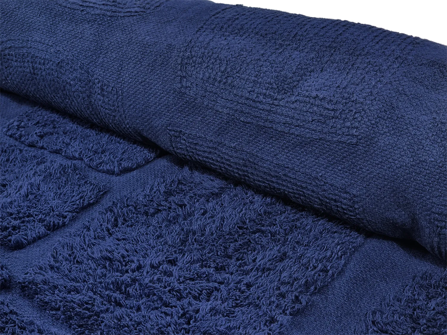 Runde Teppiche - Salem Natural Cotton Shaggy (Dunkelblau)