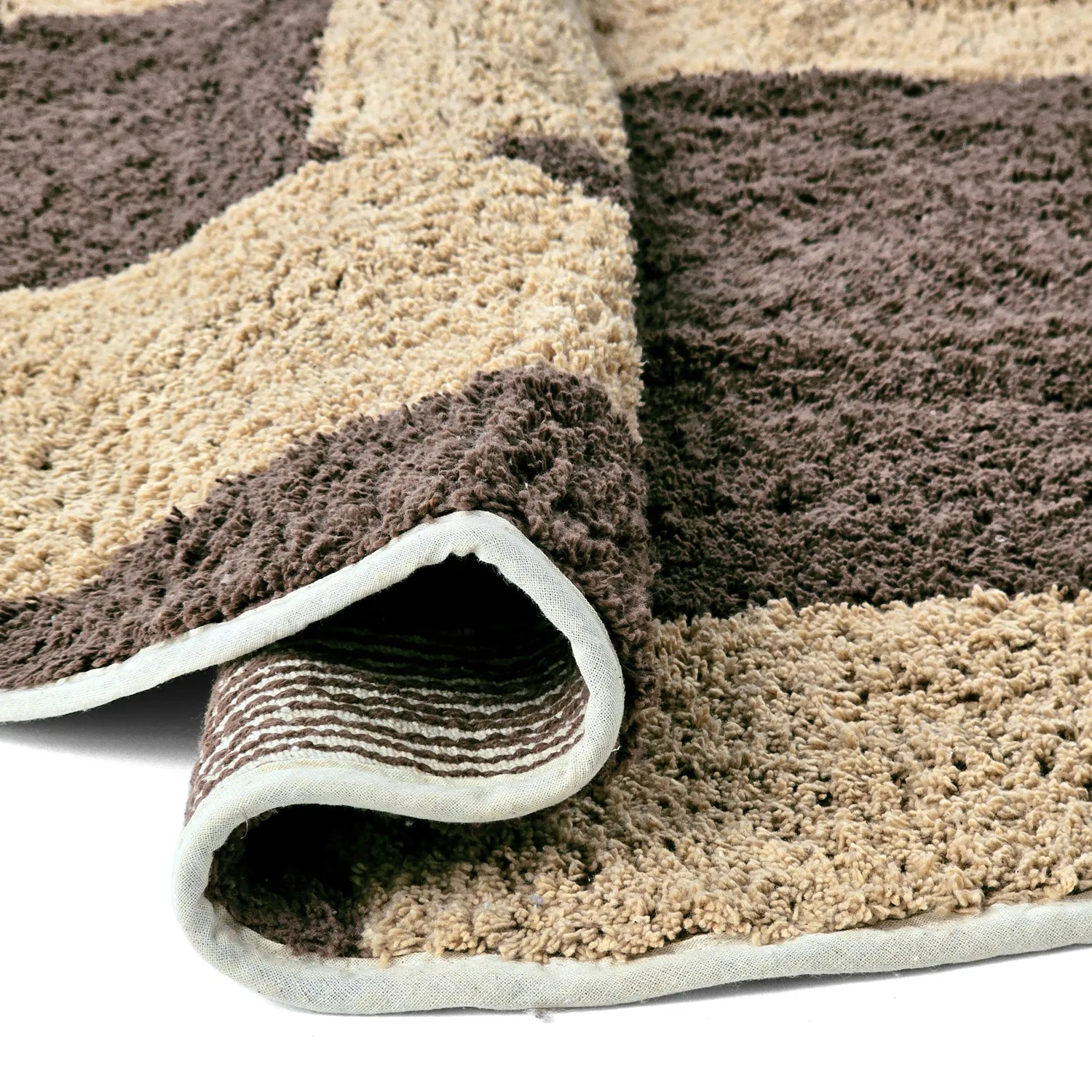 Rund Teppich - Siberia Natural Cotton Shaggy (beige/braun)
